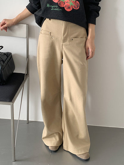 【LD3302】實拍S~XL秋冬顯瘦直筒毛呢休閒褲251103