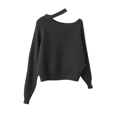 【LD11029】實拍韓系掛脖鏤空露肩針織毛衣251124