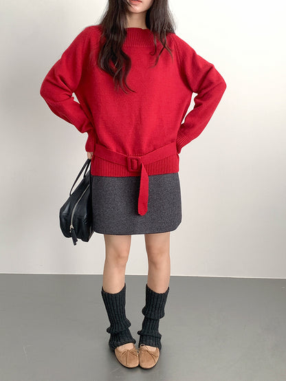 【LD11062】實拍慵懶高級感北極融針織毛衣（可拉一字肩）251209