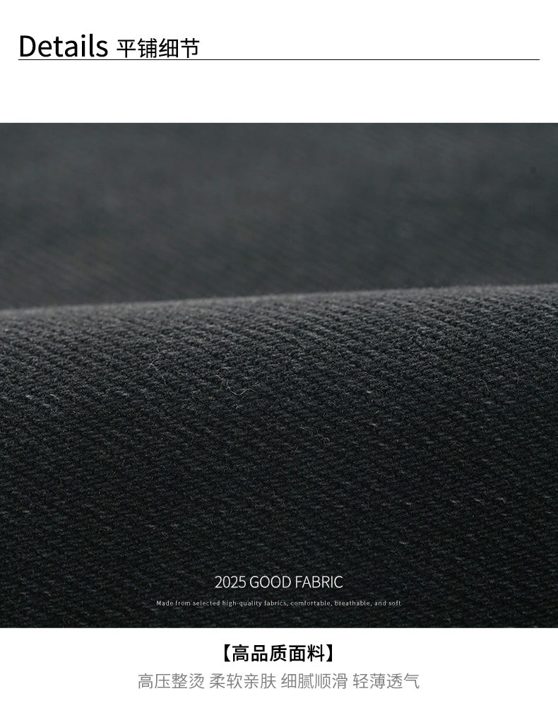 【H5402】實拍復古做舊洗水黑灰色廓形牛仔褲250902