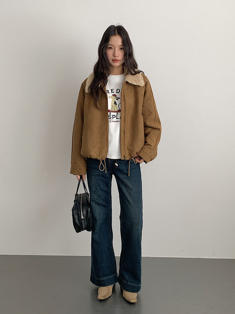 【LD3298】實拍冬季必備厚款短款麂皮絨機車外套251103