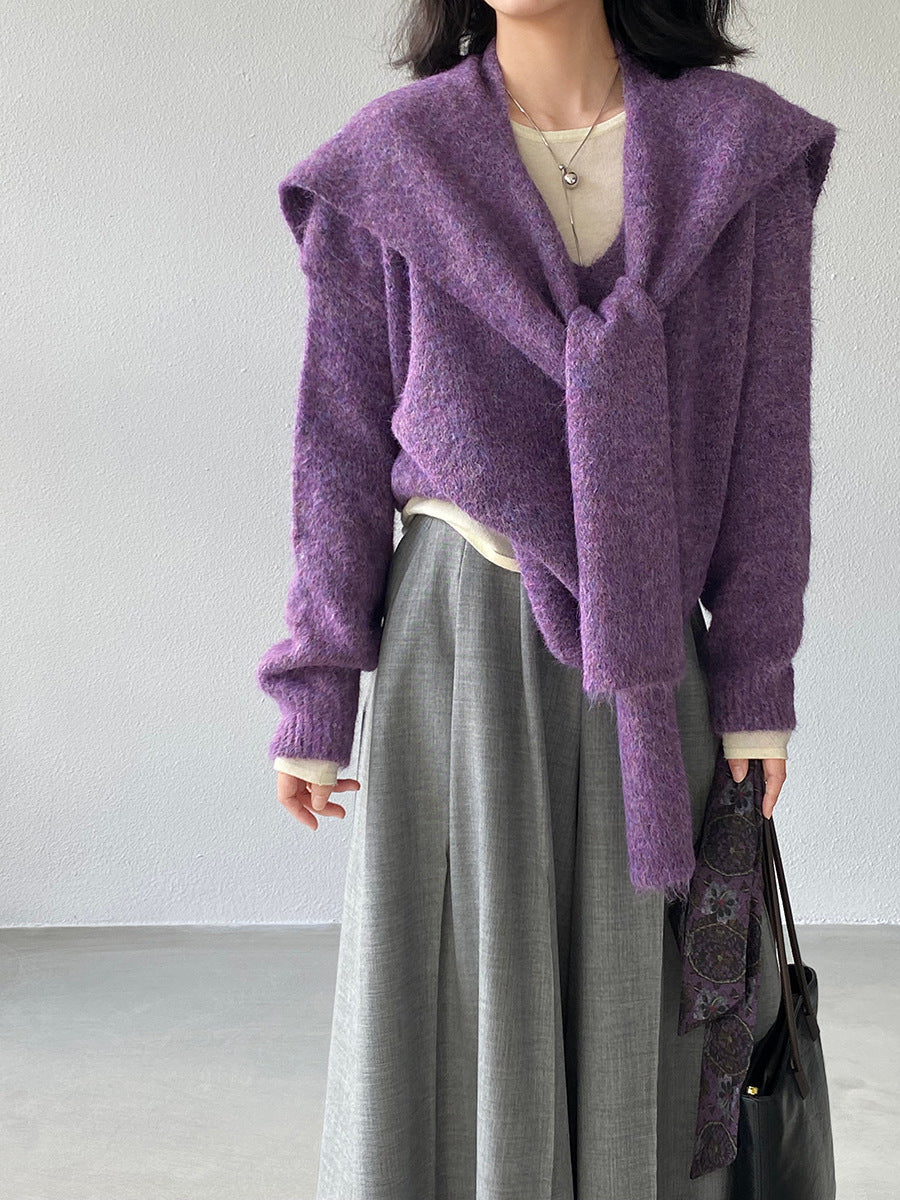 【cim8802】實拍纯色溫柔針織毛衣+針織披肩(羊毛8）251114