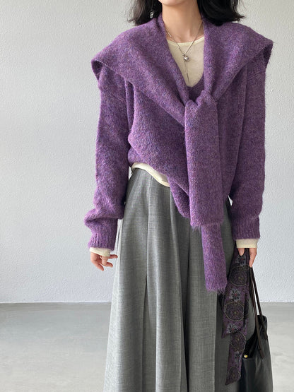 【cim8802】實拍纯色溫柔針織毛衣+針織披肩(羊毛8）251114