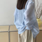 【cim2503】實拍韓國春日氛圍感微透寬鬆天絲襯衫240403