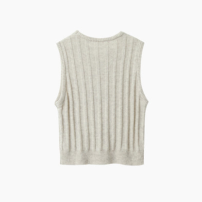 【LD2740】實拍高質感簡約坑條針織背心（羊毛33%)
250908