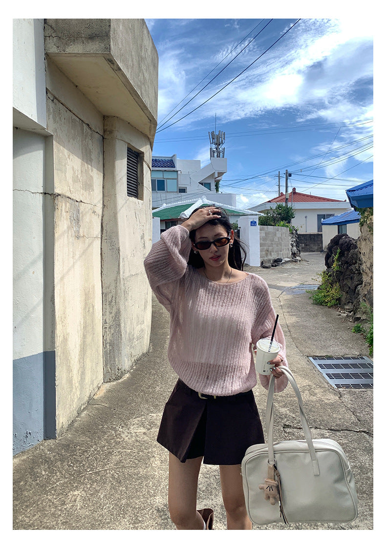 【H5387】實拍韓版設計顯瘦開叉裙褲(內有安全褲）250902