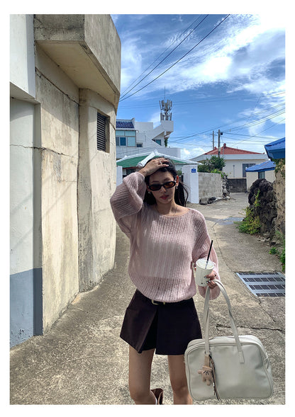 【H5387】實拍韓版設計顯瘦開叉裙褲(內有安全褲）250902