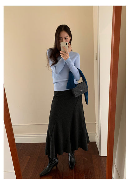 【H5520】實拍冬季法式高級魚尾裙251125