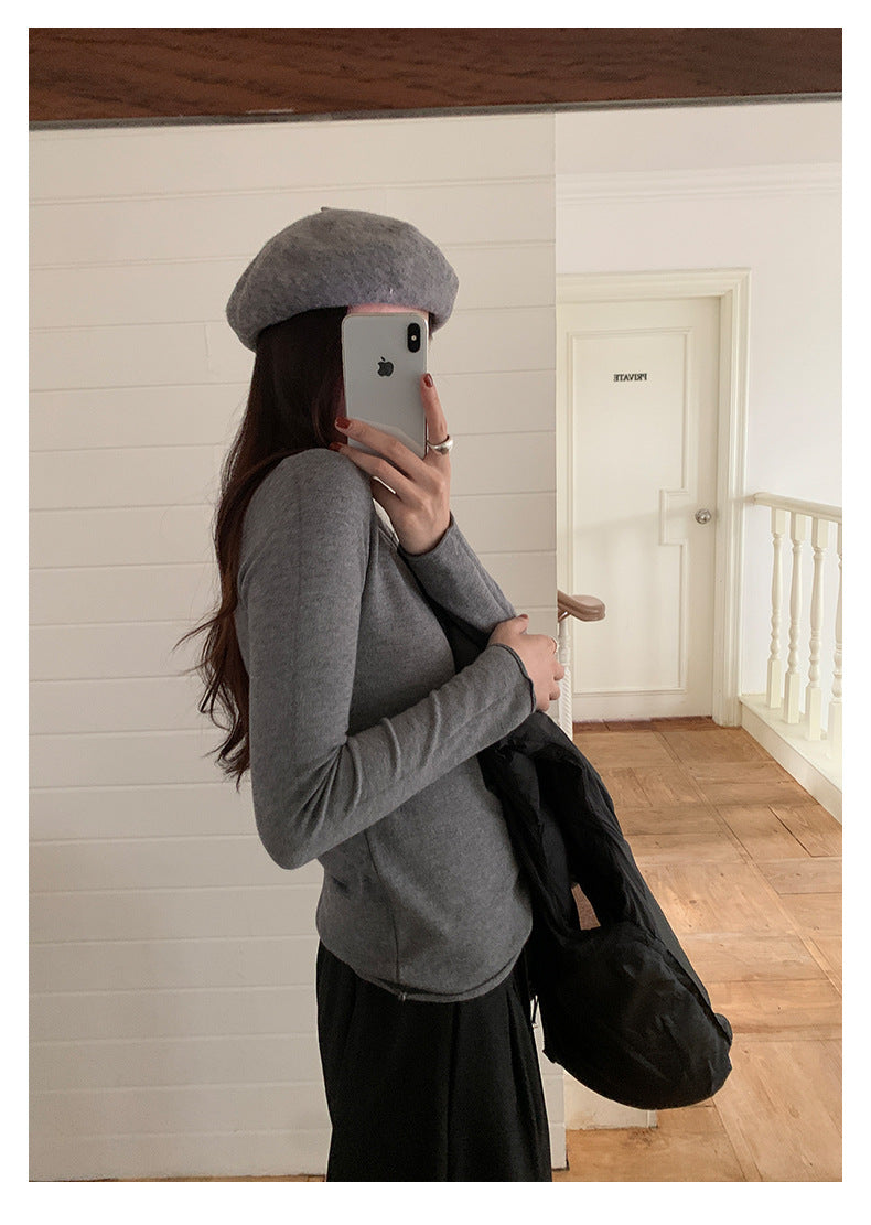 【H5481】實拍基礎6色堆堆領毛針織T恤251109