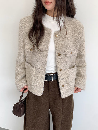 【LD9507】實拍高級感小香風粗花呢子外套251110