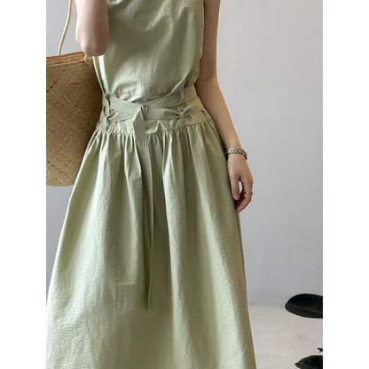 【Y82359】	實拍夏季氣質女神｜收腰A字顯瘦洋裝250501