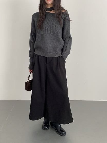 【LD11035】實拍S~L韓版寬鬆高腰毛呢加絨加厚九分褲251124