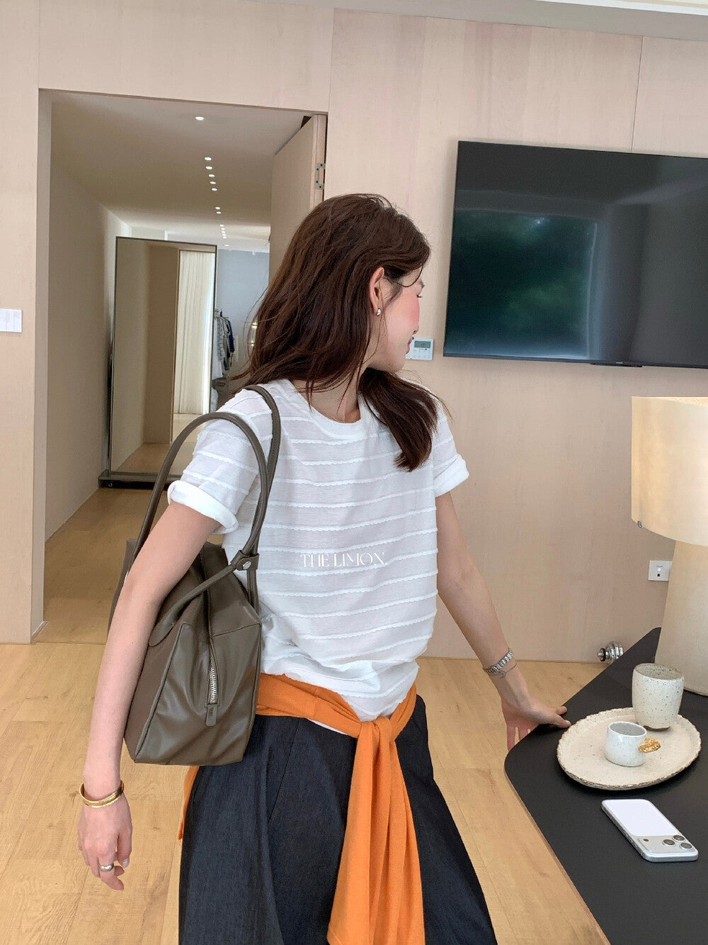 【L10377】實拍檸檬韓系簡約休閒☁️設計感層次拼接寬鬆顯瘦圓領短袖T恤260408