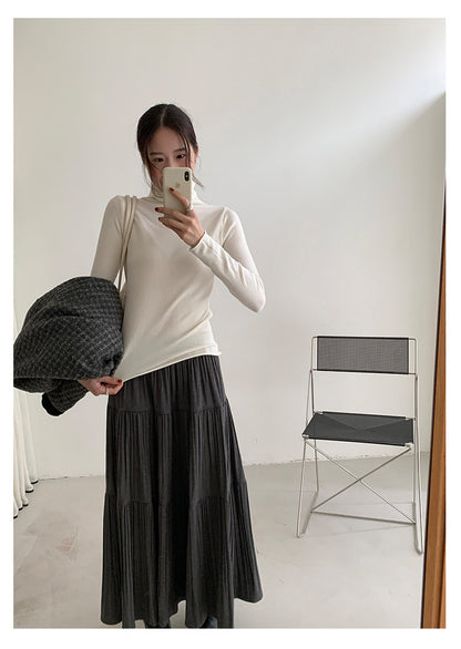 【H5481】實拍基礎6色堆堆領毛針織T恤251109