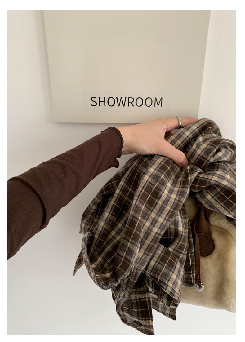 【H568】實拍基礎款木耳邊半高領純色打底衫251021