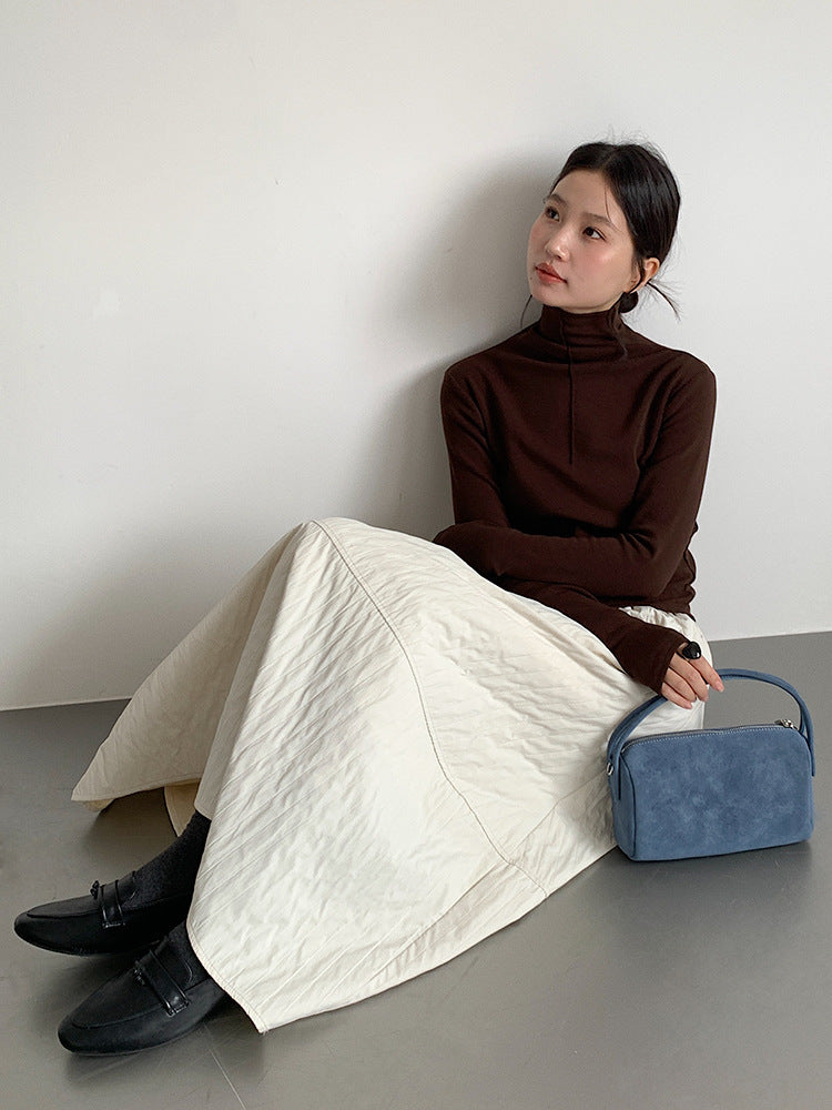 【LD11017】實拍日系加厚棉感保暖高腰花苞裙（左右有口袋）251110