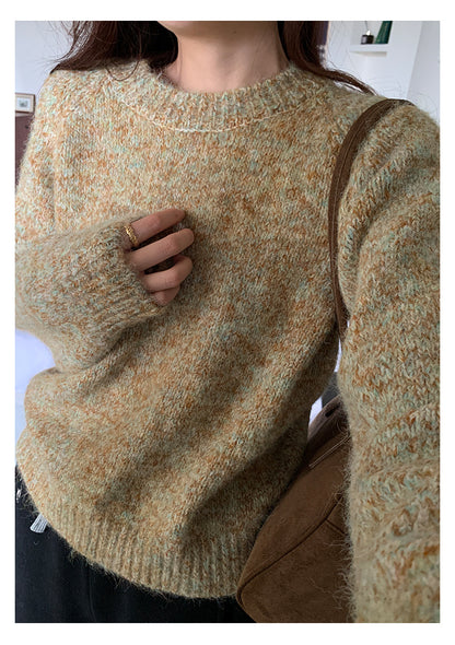 【H5505】實拍復古氣質花紗加厚針織毛衣251118