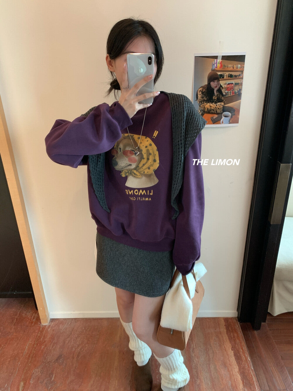 【L9295】實拍檸檬秋冬狗狗印花加絨衞衣+針織披肩251117