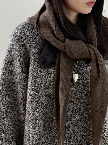 【YW571】實拍冬季復古可愛費爾島提花一体連帽針織圍巾251113