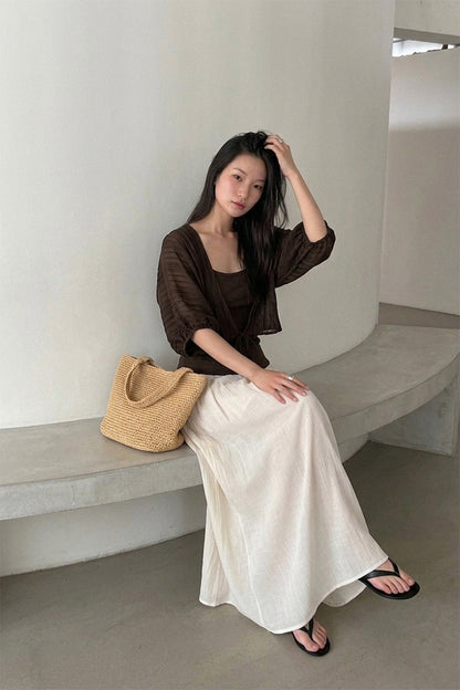 【LD11367】溫柔初戀系仙女☁️顯瘦細肩帶背心+薄款針織小外套兩件套260630