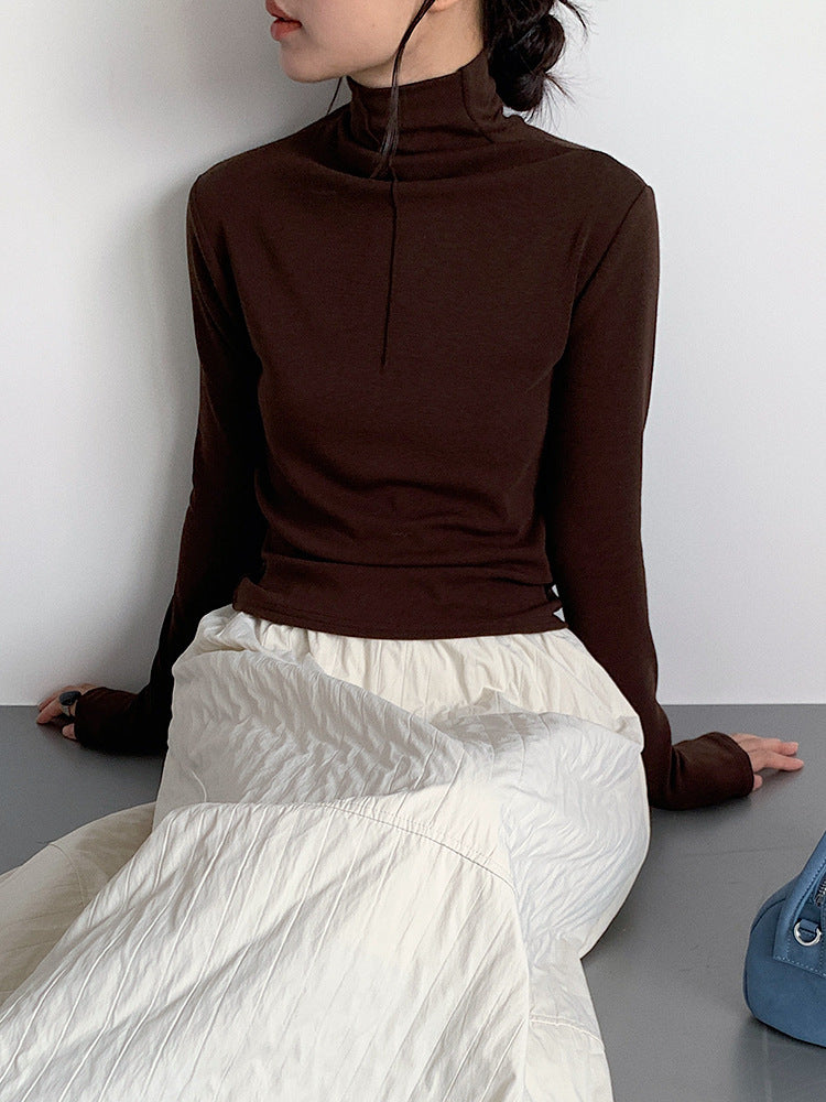 【LD11012】實拍加厚半高領6色打底長袖t恤251110