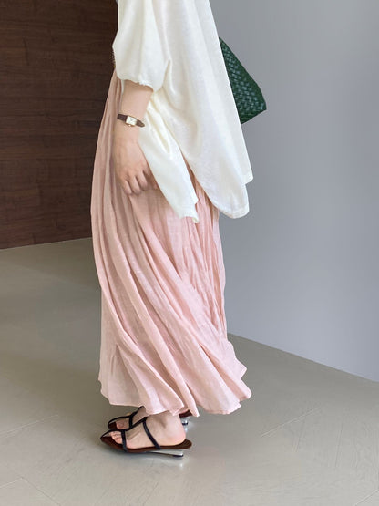 【cimz1521】實拍日常慵懶度假風🌴高腰顯瘦百搭A字傘擺通勤長裙260409
