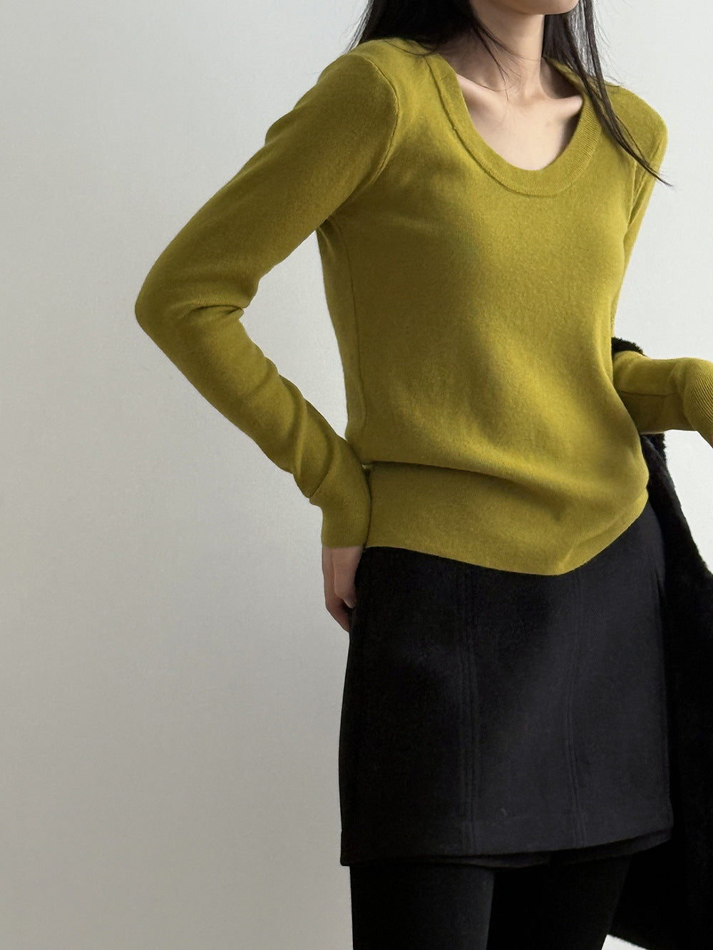 【Y275】實拍冬季U領長袖針織衫251106