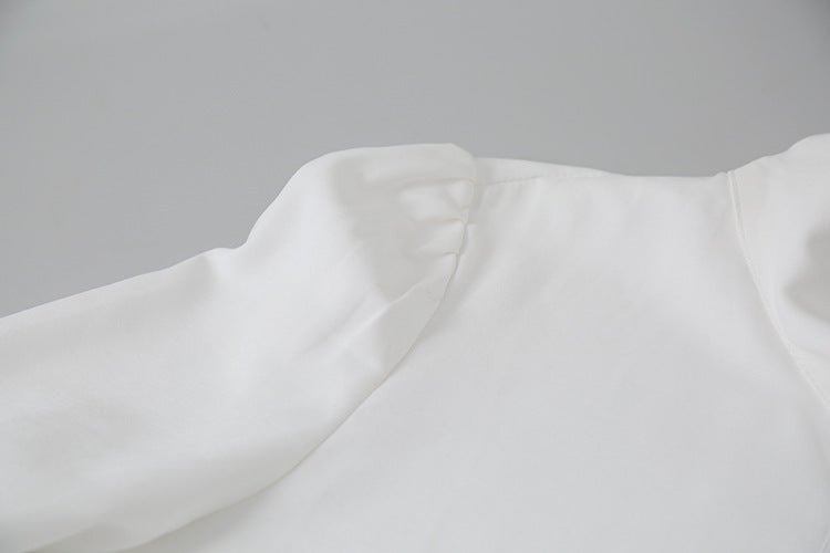 【LD3194】實拍秋冬個性立領飄帶襯衫251110