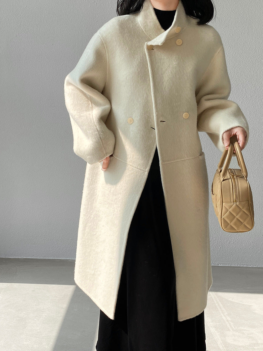 【cimz629065】實拍高級感貴氣重磅氣質羊毛桑蟬絲大衣外套251128