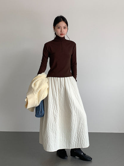 【LD11017】實拍日系加厚棉感保暖高腰花苞裙（左右有口袋）251110