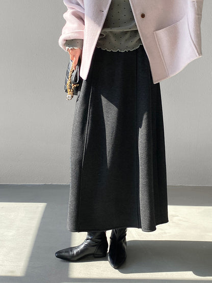 【cimz6392】實拍極簡內加絨加厚高腰毛呢長裙（羊毛3)251120