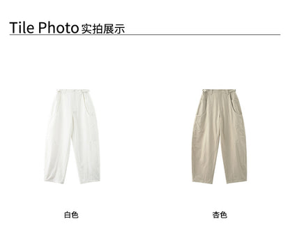 【H5296】實拍韓系夏季純棉慵懶時髦鐮刀工裝褲250603