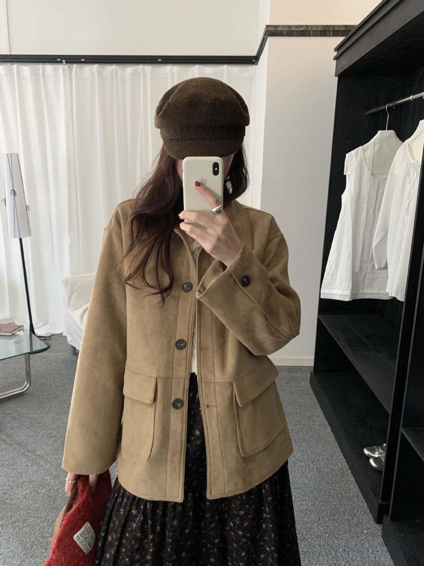 【H5493】實拍復古高領麂皮絨西裝外套251109