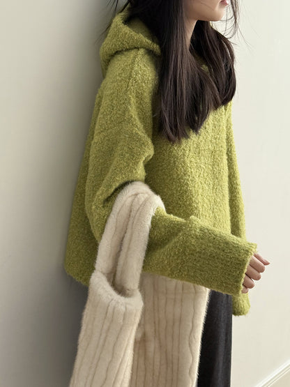 【Y2188】實拍冬季圈圈絨可愛連帽針織毛衣251106