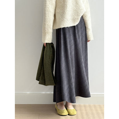 【Y0723】實拍冬季簡約針織大擺A字裙（棉羊毛4%)251106