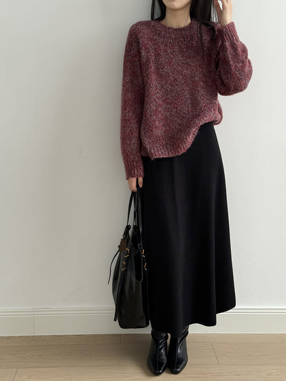 【Y0723】實拍冬季簡約針織大擺A字裙（棉羊毛4%)251106