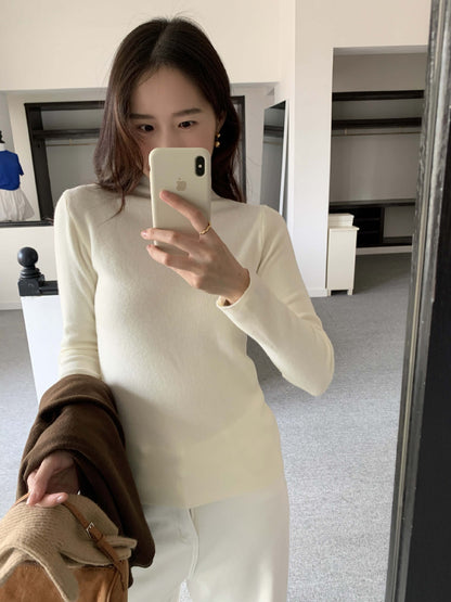 【H5503】實拍基礎純色半高領針織衫251118