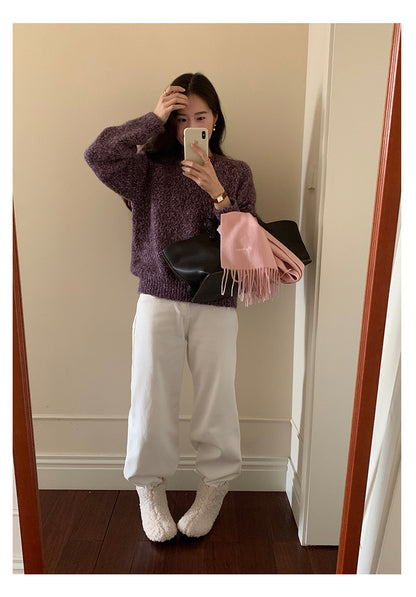 【H5505】實拍復古氣質花紗加厚針織毛衣251118