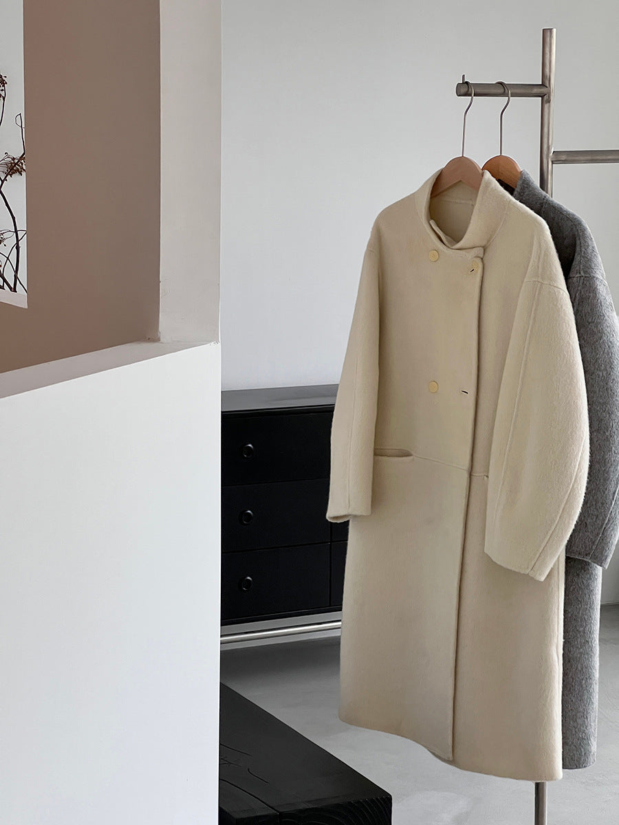 【cimz629065】實拍高級感貴氣重磅氣質羊毛桑蟬絲大衣外套251128