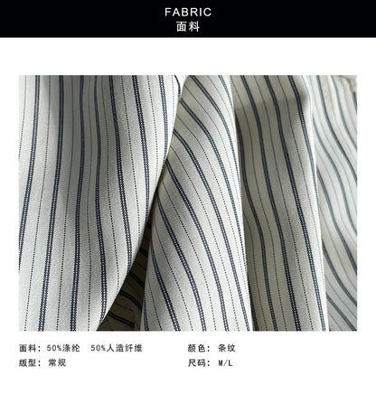 【cim26018】  OL通勤必備！修身顯瘦直條紋長袖襯衫/上衣260306