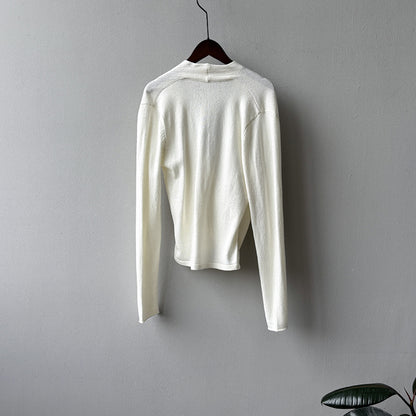 【Y218】實拍法式高級感交叉長袖針織衫(羊毛5%)251016