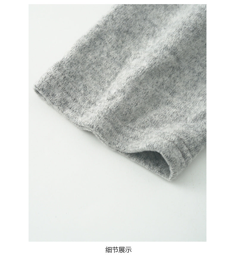 【H5499】實拍 復古磨毛狗狗印花長袖T恤251118