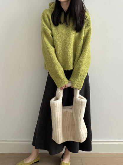 【Y2188】實拍冬季圈圈絨可愛連帽針織毛衣251106