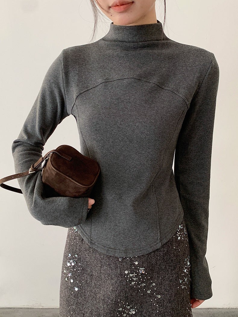 【LD11041】實拍羊绒簡約高領長袖T恤251202