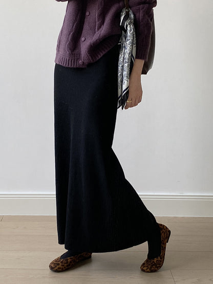 【YP682】 實拍高腰軟糯垂感針織長裙251023