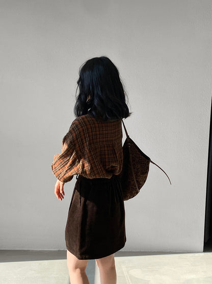 【cimz1753】實拍磨毛加厚復古格紋襯衫 251120