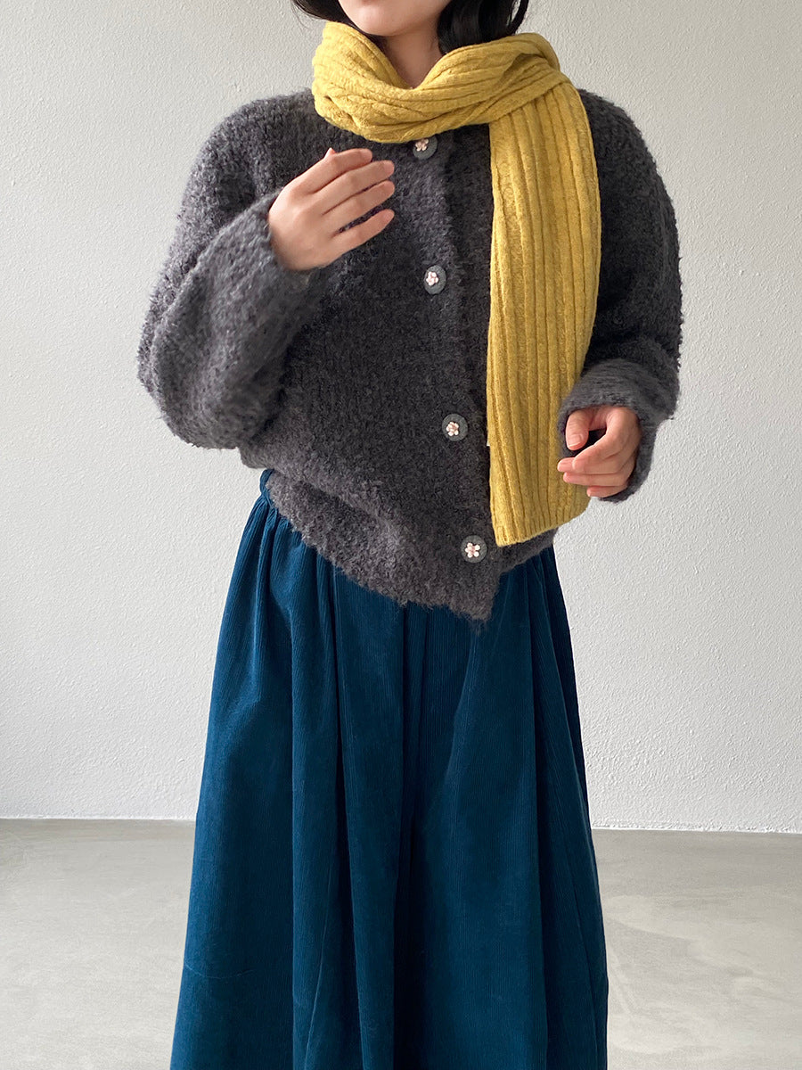 【cimz1391】實拍毛茸茸可愛羊毛針織毛衣開衫（羊毛14%)251201