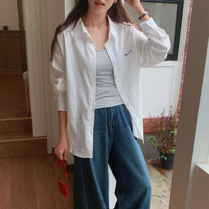 【LD2054】實拍麂皮絨感刺繡襯衫251103