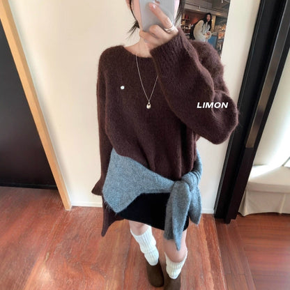 【L6873】實拍檸檬秋冬簡約軟糯保暖毛衣+針織手拎包251117