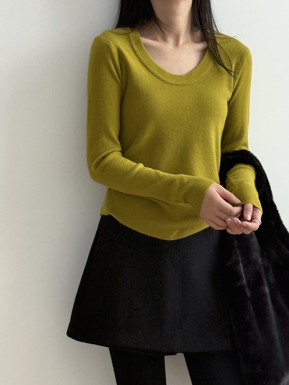 【Y275】實拍冬季U領長袖針織衫251106